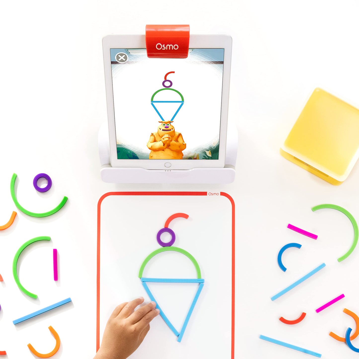 Osmo Little Genius Starter Kit for iPad – 4 Hands-On Games for Ages 3–5 (Base Included)