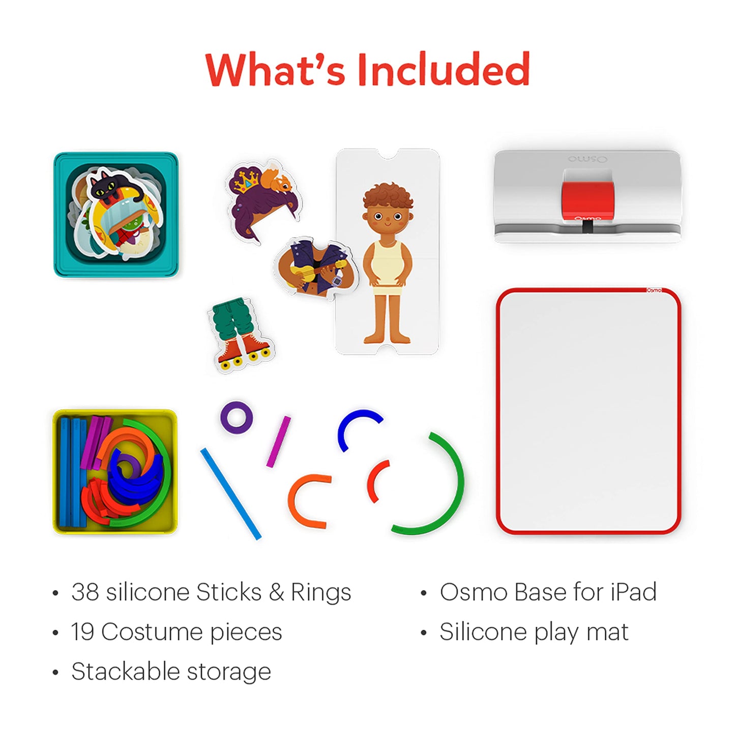Osmo Little Genius Starter Kit for iPad – 4 Hands-On Games for Ages 3–5 (Base Included)