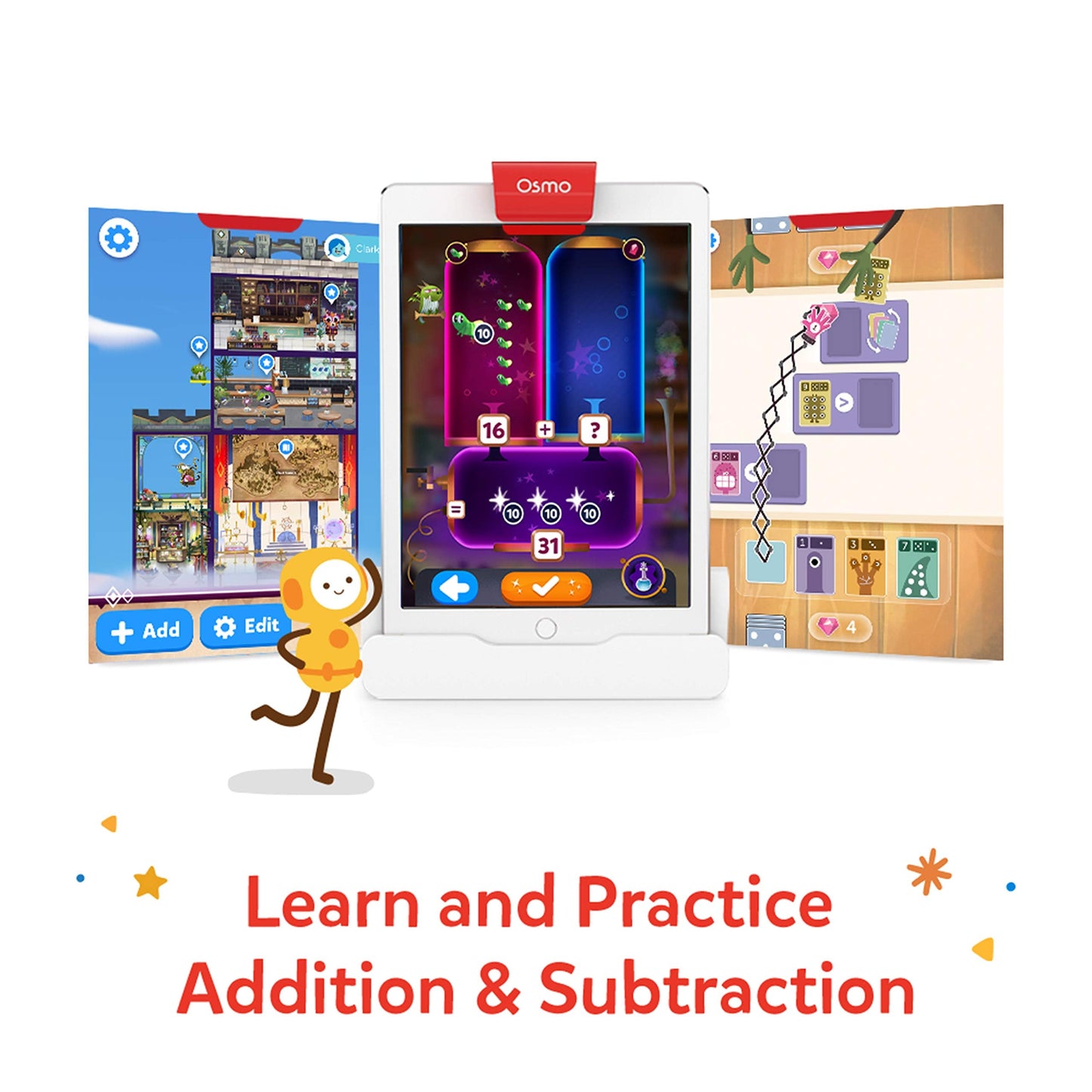 Osmo Math Wizard & The Magical Workshop – Addition & Subtraction STEM Toy for Kids 6-8 (iPad & Fire)