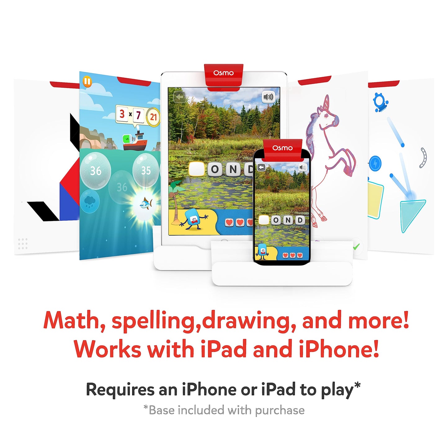 Osmo Genius Starter Kit for iPad – 5 Educational Games (Ages 6–10) – Base Included