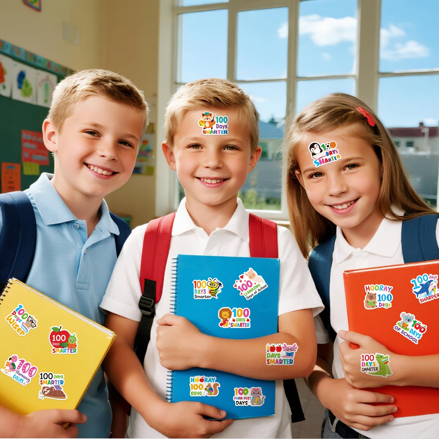 OSNIE 100 Days of School Stickers – 1000 Pcs in 2 Rolls for Kids Rewards & Classroom Decor