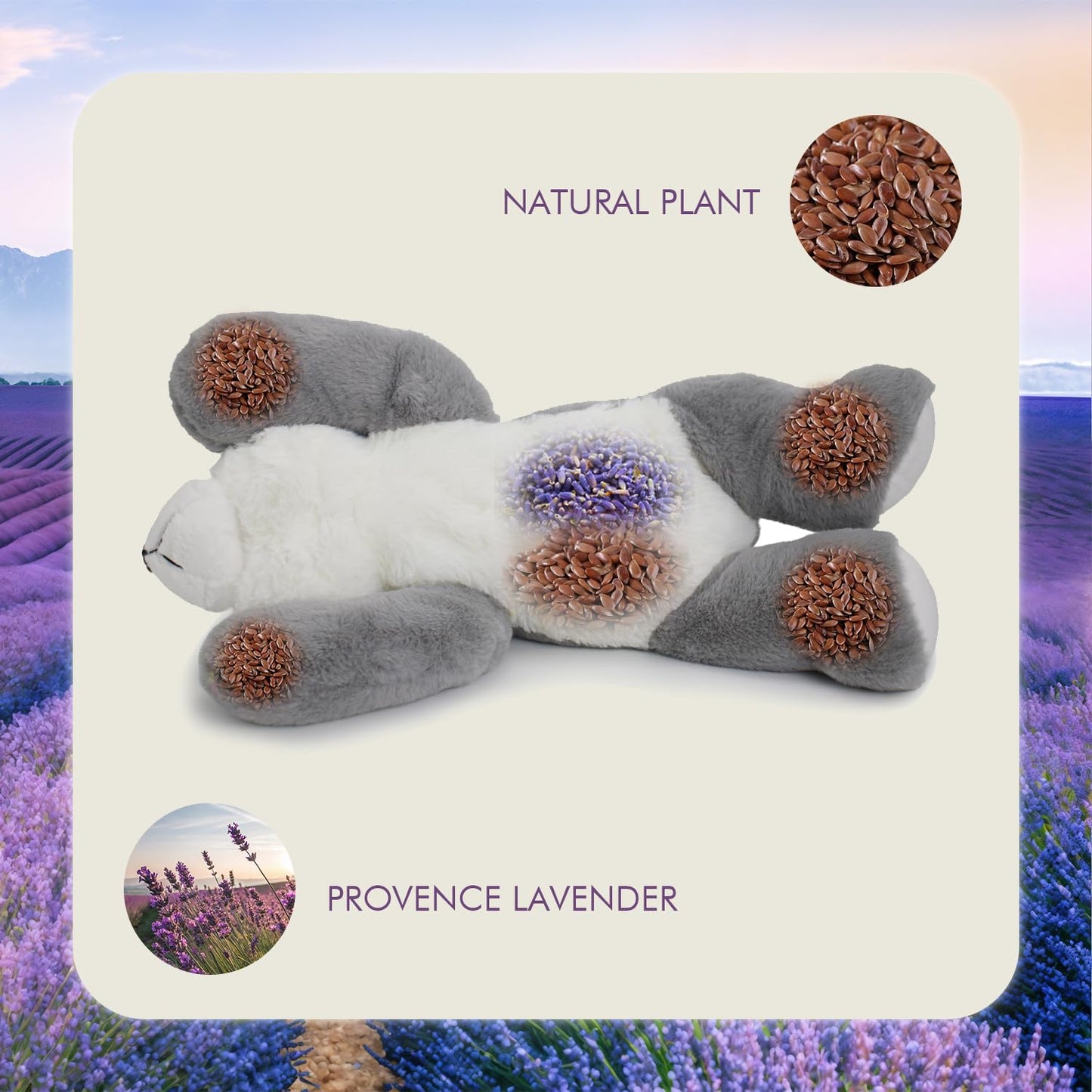 OSOCU Weighted Husky Plush Heating Pad with Lavender & Tourmaline