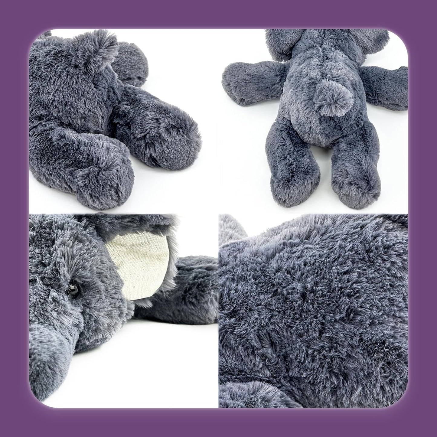 OSOCU Microwaveable Weighted Grey Elephant – Lavender & Tourmaline Heating Pad