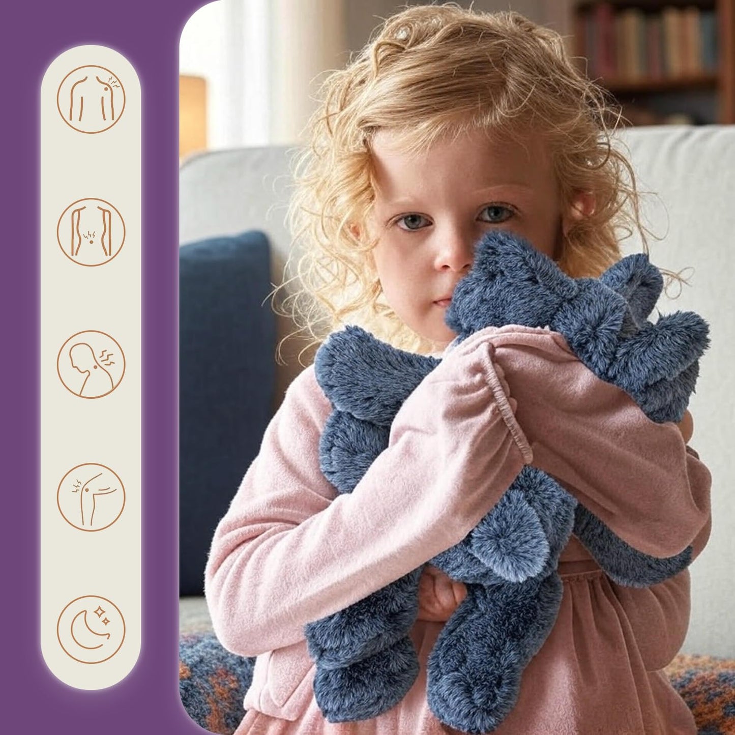 OSOCU Microwaveable Weighted Grey Elephant – Lavender & Tourmaline Heating Pad