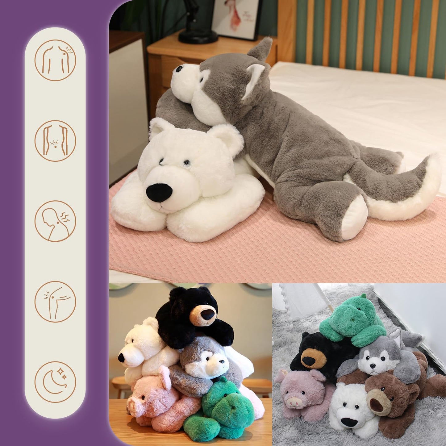 OSOCU Weighted Husky Plush Heating Pad with Lavender & Tourmaline