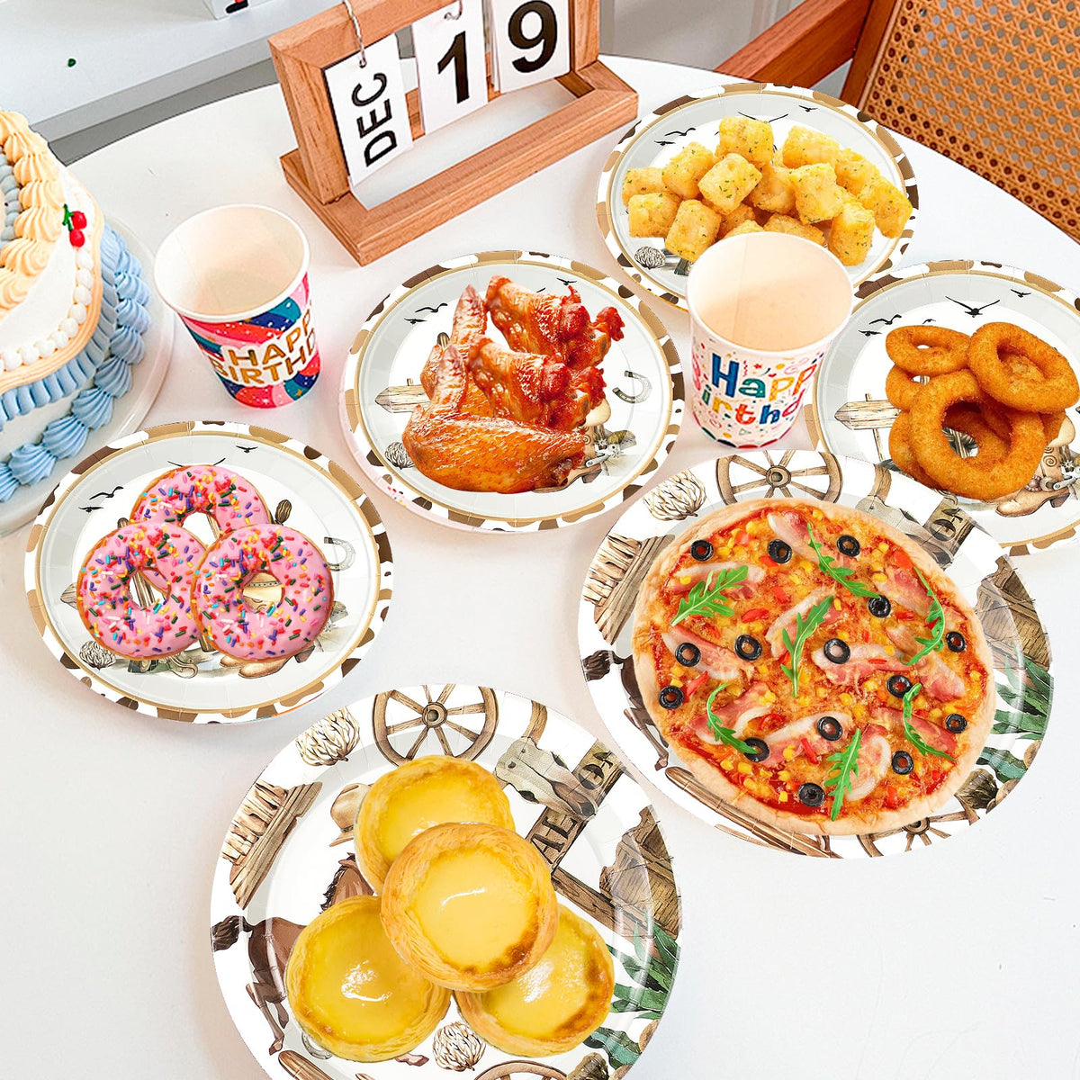 Osonm 180PCS Cowboy Party Supplies Kit — Plates, Napkins & Western Decor for Wild West Celebrations