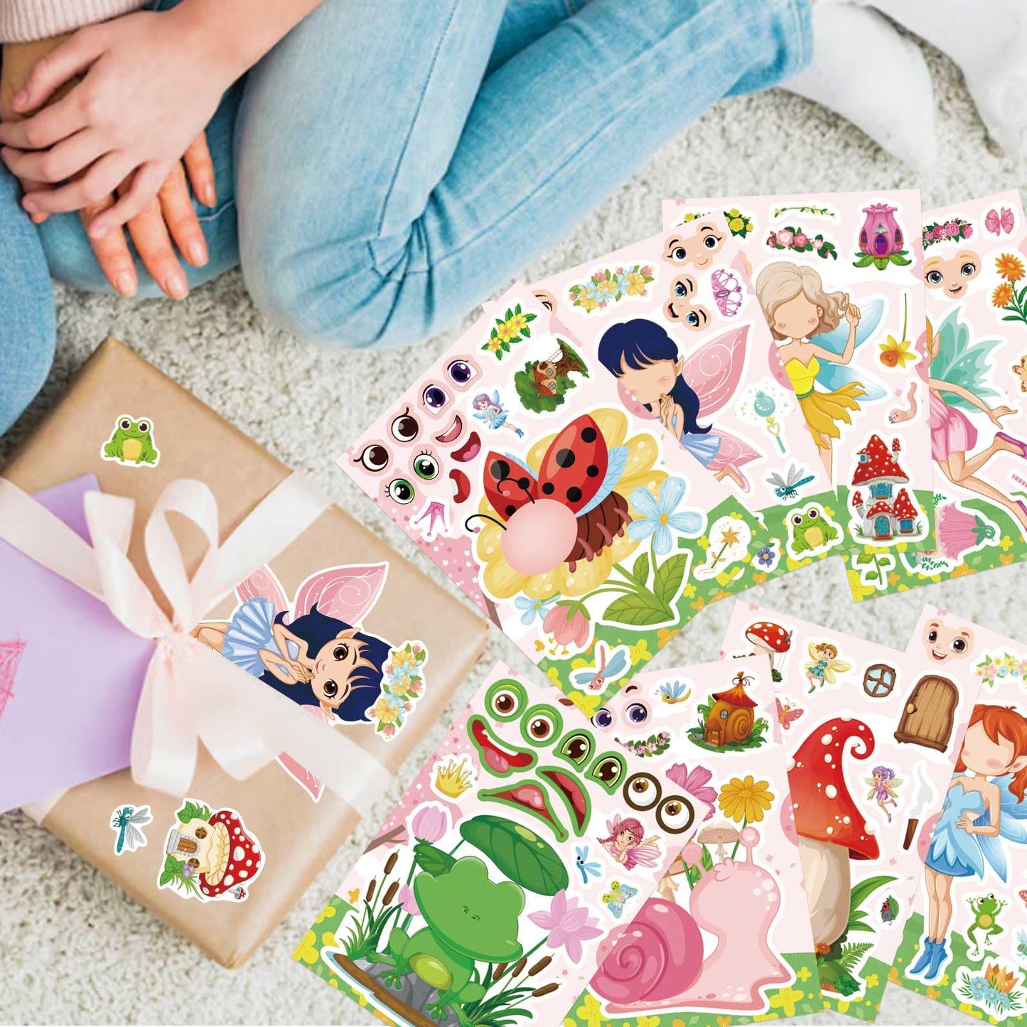 OTAITY 24 PCS Fairy Stickers for Kids – 8 Unique Designs for Party Favors & DIY Crafts