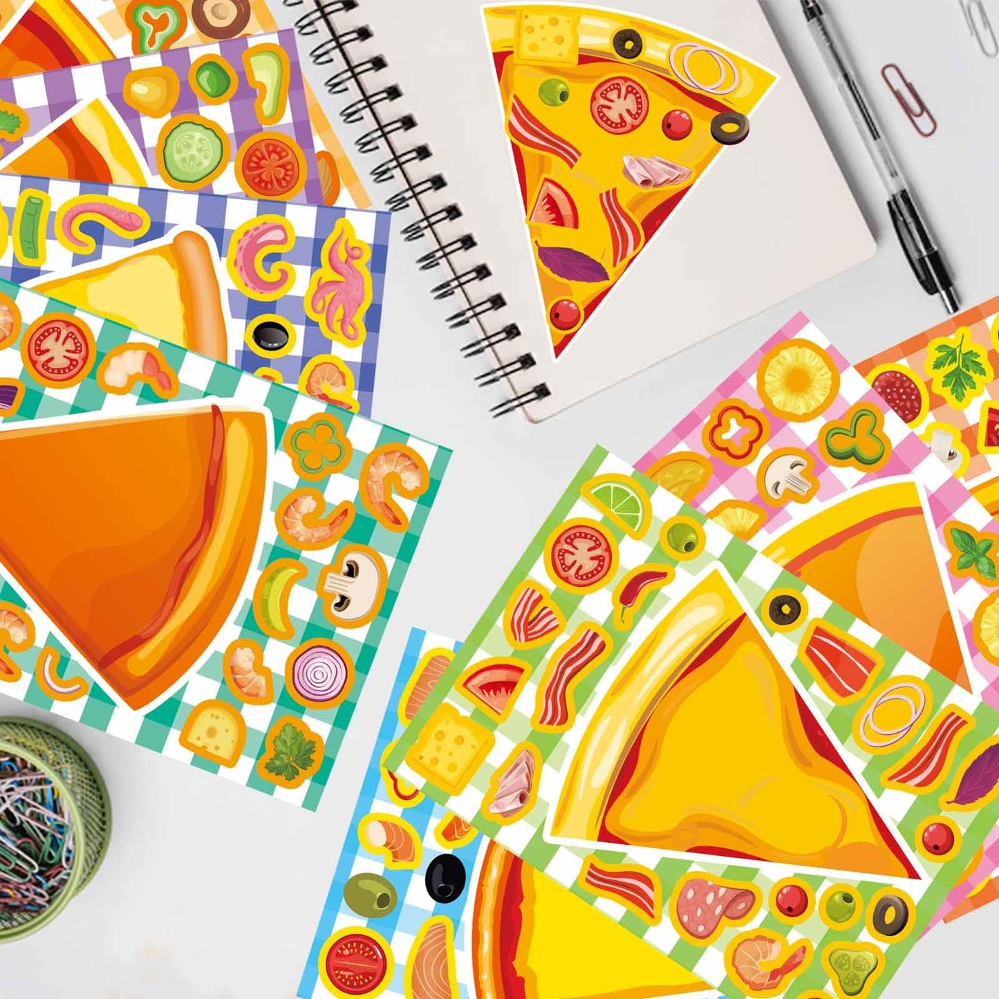 OTAITY 24 Sheets Make Your Own Pizza Stickers for Kids – DIY Party Favors & Fun Activities