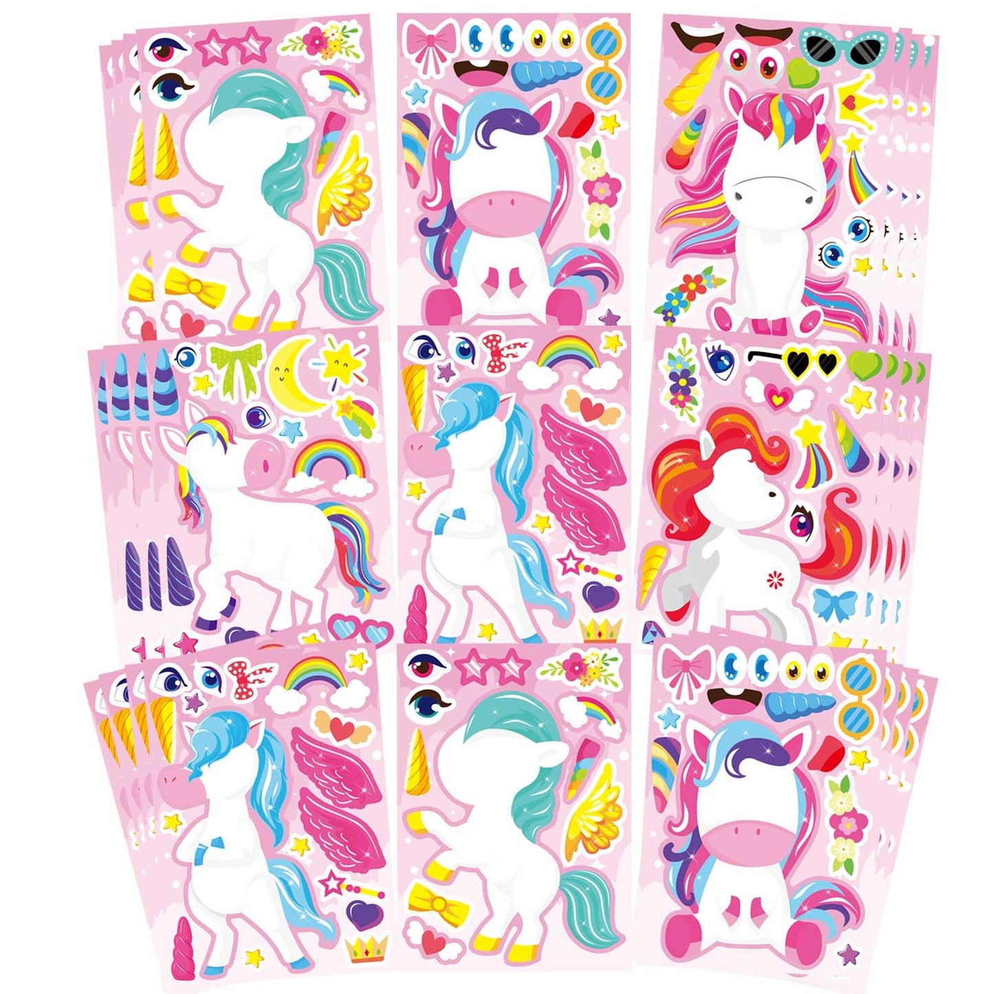 OTAITY 24 Sheets Unicorn Stickers for Kids – Face & Party Favors
