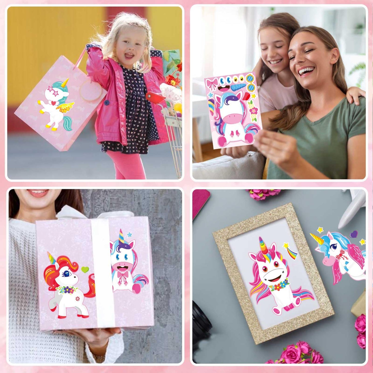 OTAITY 24 Sheets Unicorn Stickers for Kids – Face & Party Favors