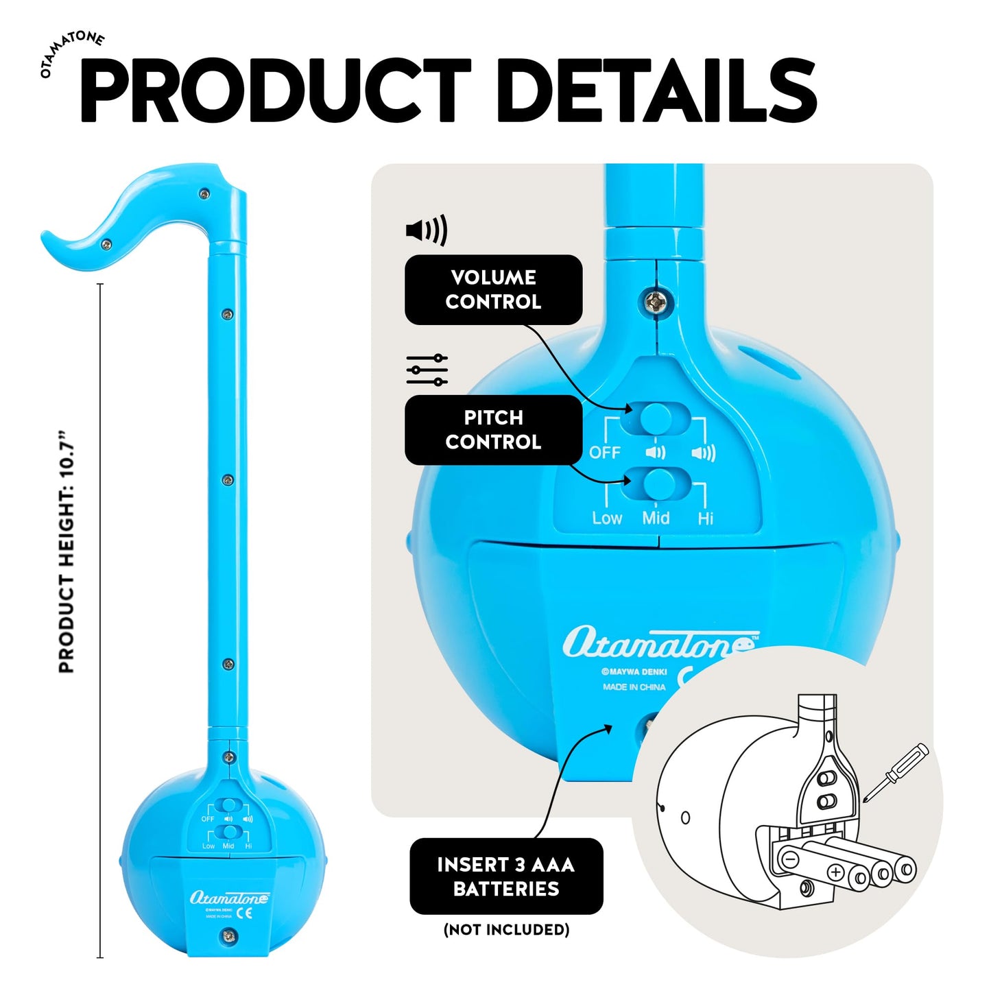 Otamatone Blue – Portable Japanese Electronic Musical Instrument by Maywa Denki Studio