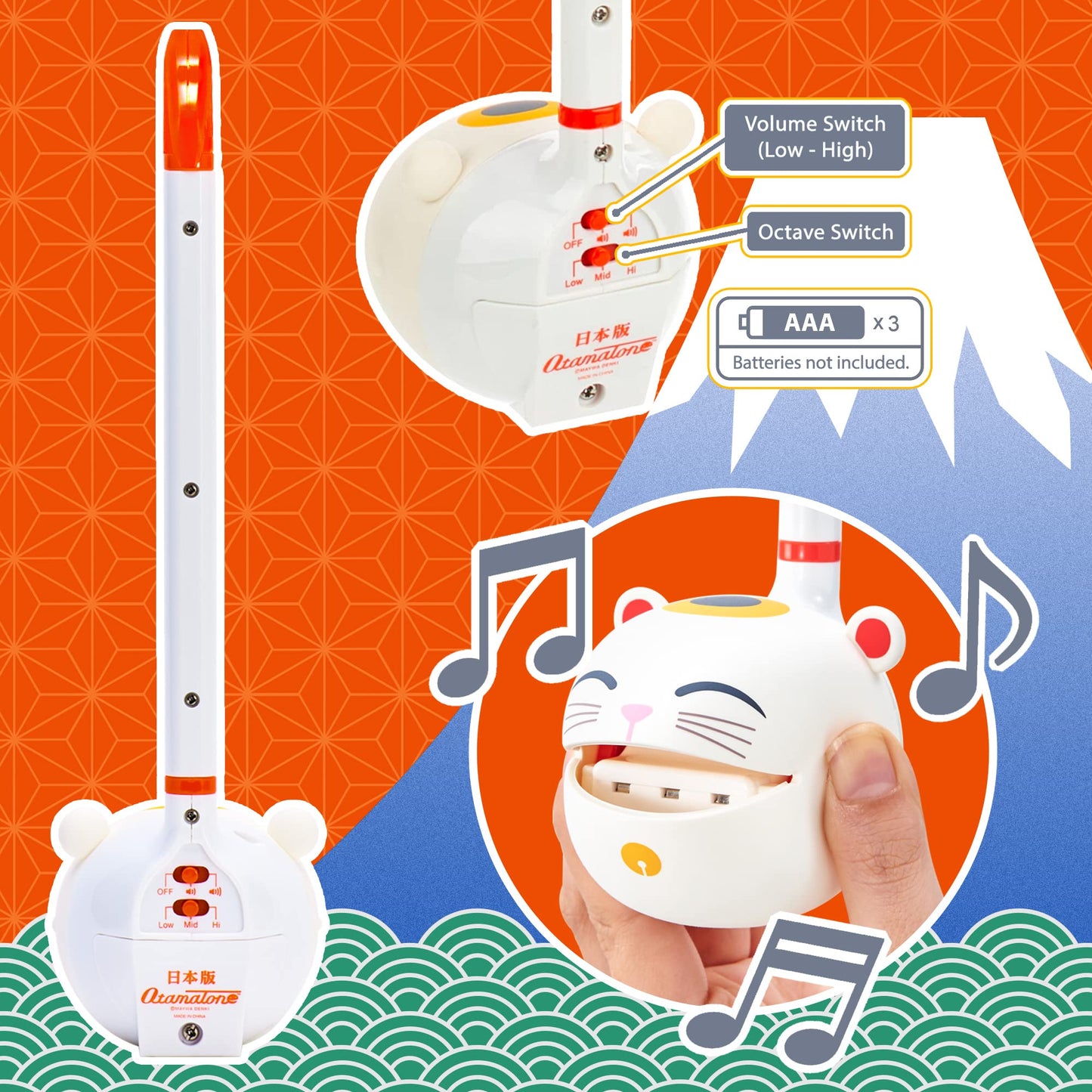 Otamatone Classic Lucky Cat – Officially Licensed Portable Synthesizer by Maywa Denki