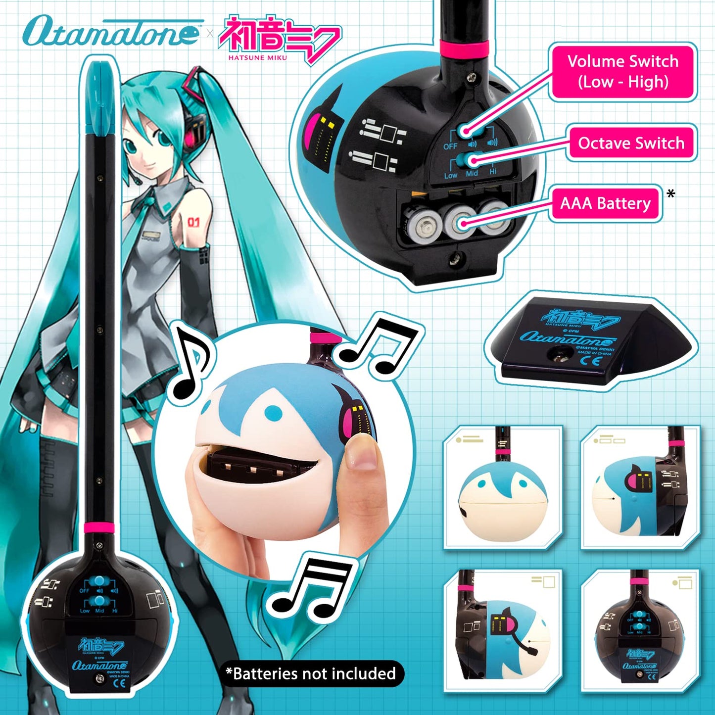 Otamatone Classic Hatsune Miku Edition – Officially Licensed Portable Synthesizer