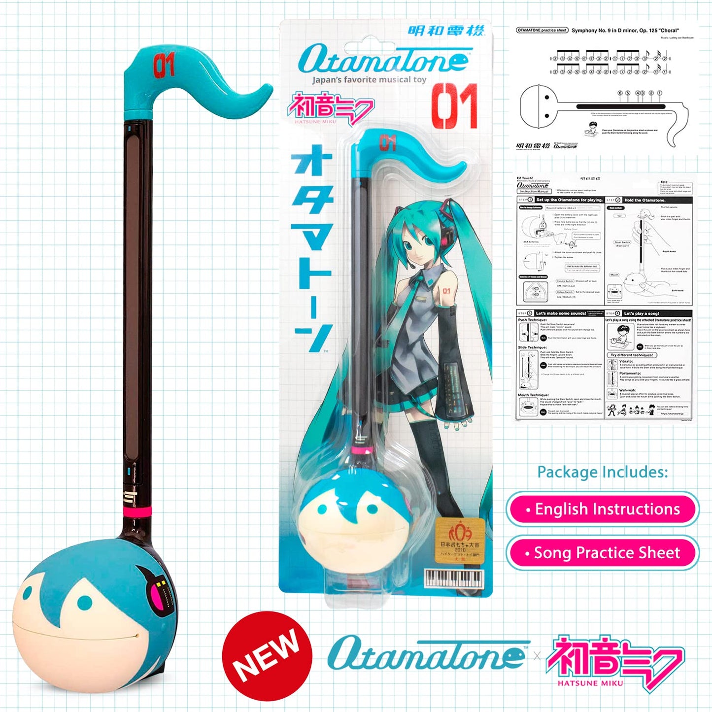 Otamatone Classic Hatsune Miku Edition – Officially Licensed Portable Synthesizer