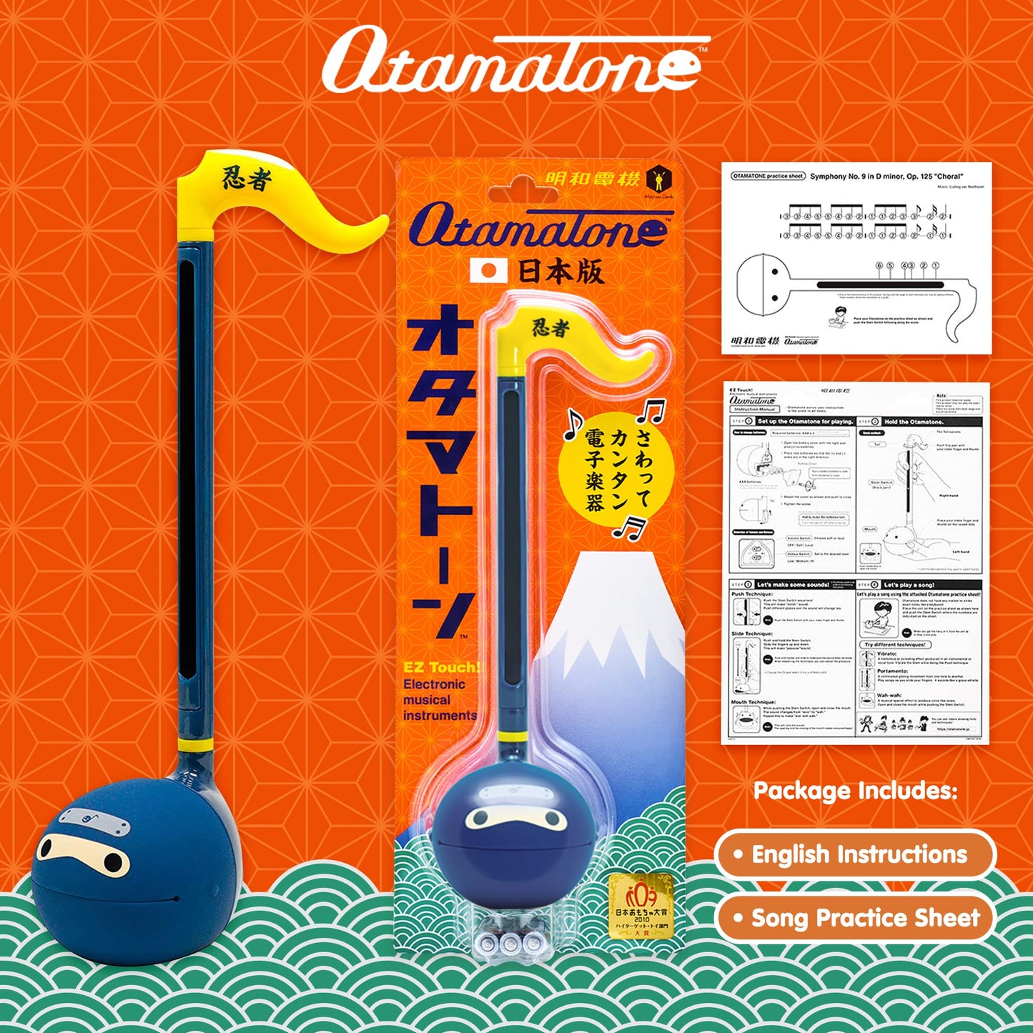 Otamatone Classic Ninja – Officially Licensed Japanese Character Electronic Musical Instrument