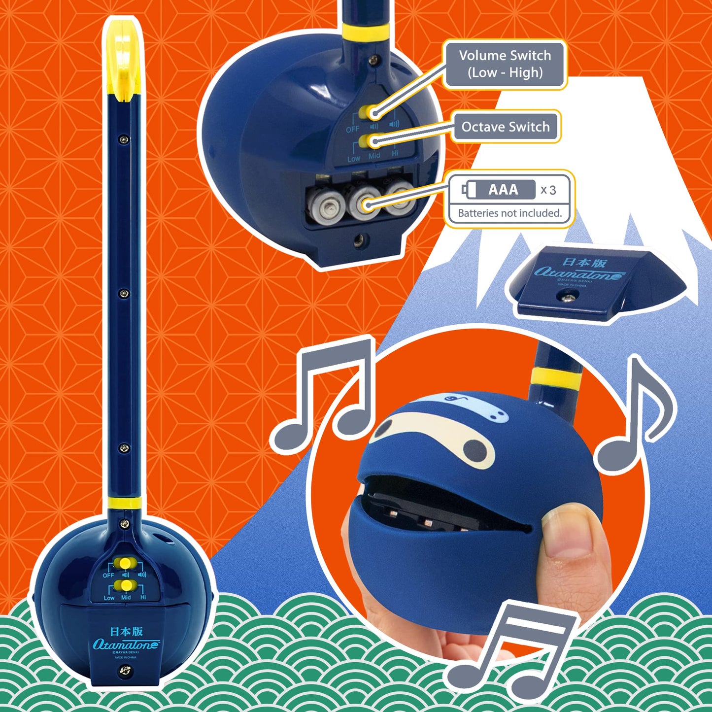 Otamatone Classic Ninja – Officially Licensed Japanese Character Electronic Musical Instrument