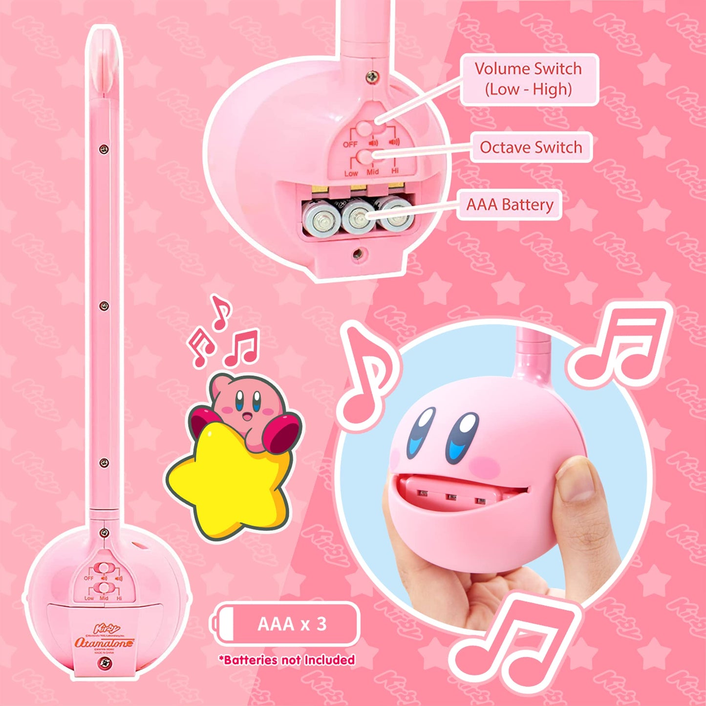Otamatone Kirby Pink Star Hero – Portable Japanese Musical Instrument by Maywa Denki