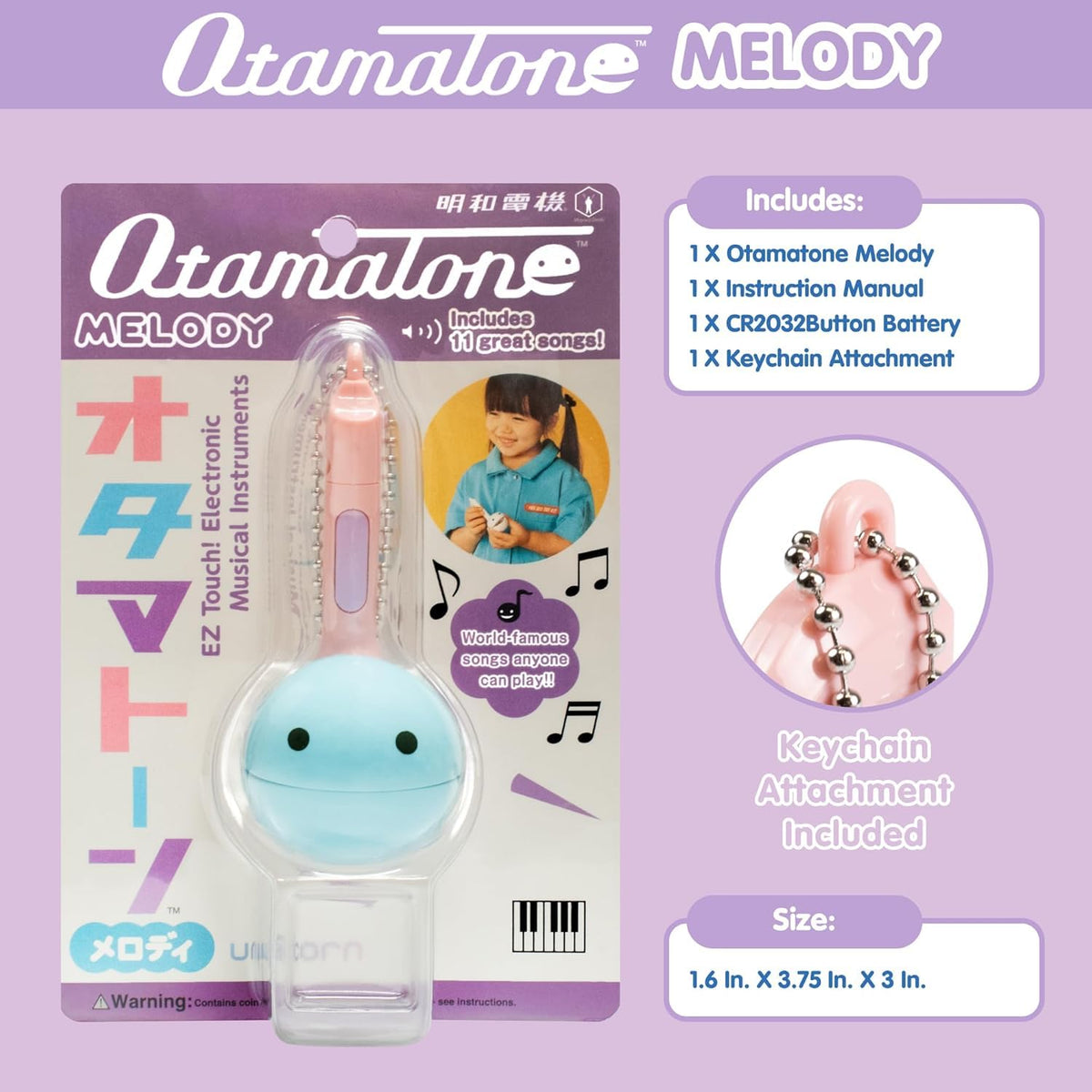 Otamatone Melody Series Mini - Japanese Electronic Instrument with 11 Built-In Songs (Unicorn Edition)