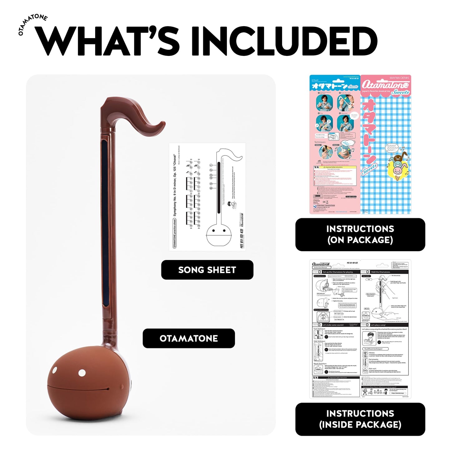 Otamatone Sweets Edition – Portable Japanese Electronic Musical Instrument (Chocolate)