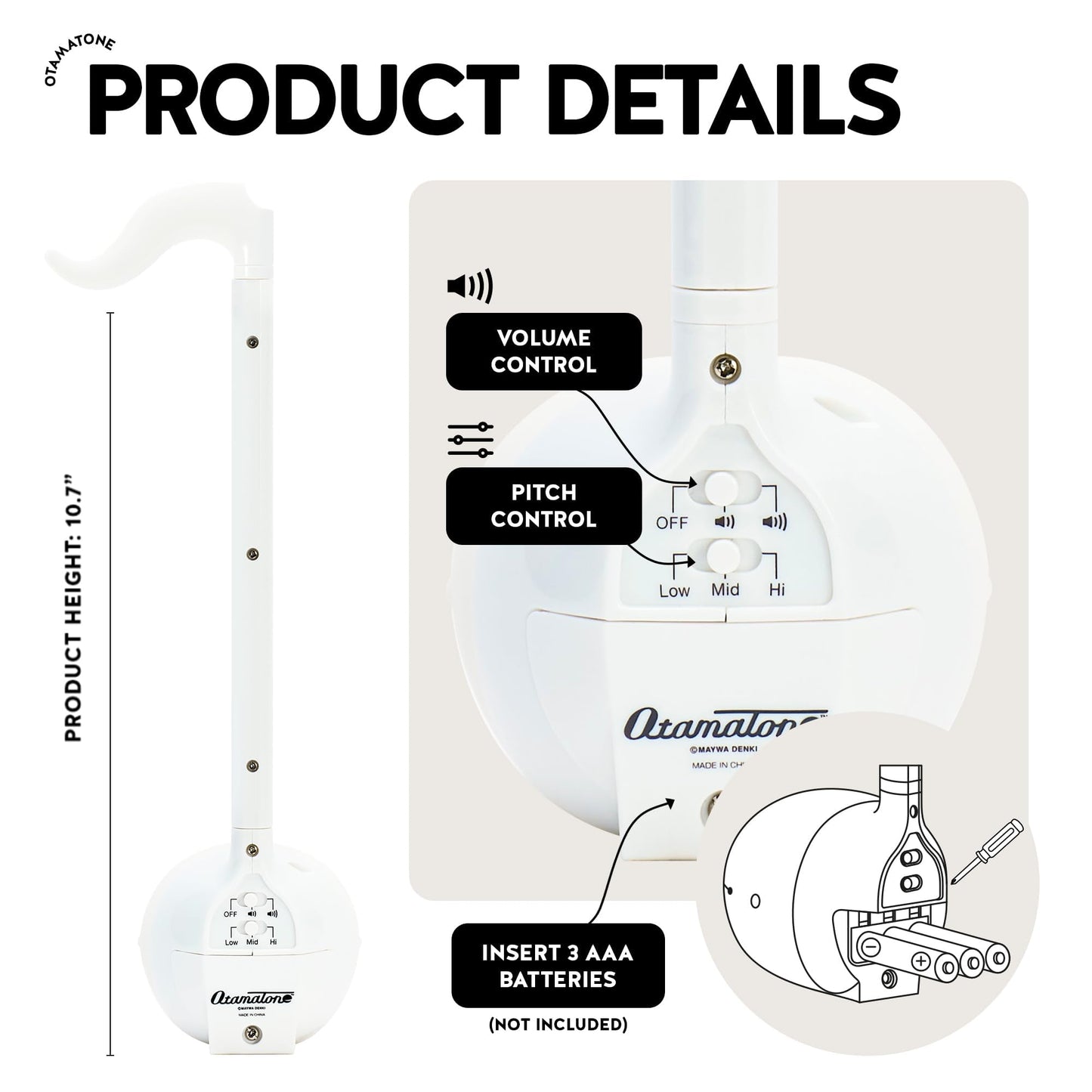 Otamatone White – Portable Japanese Electronic Musical Instrument by Maywa Denki
