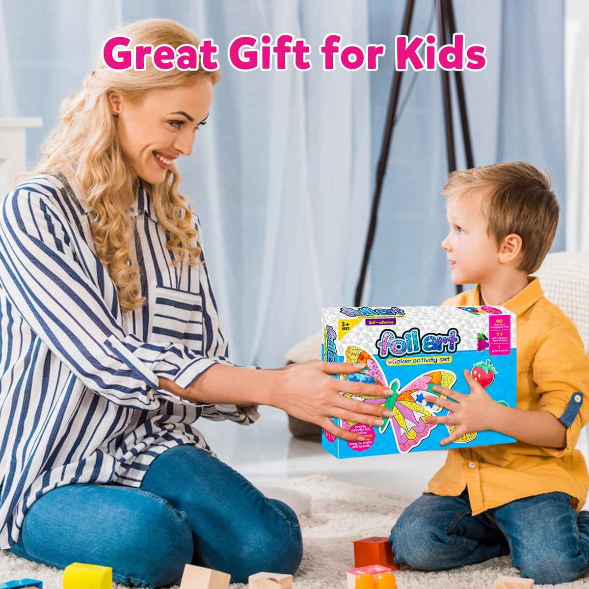 OTAOD Foil Art Kit for Kids | Mess-Free Foil Craft with Foam Stickers & Sheets