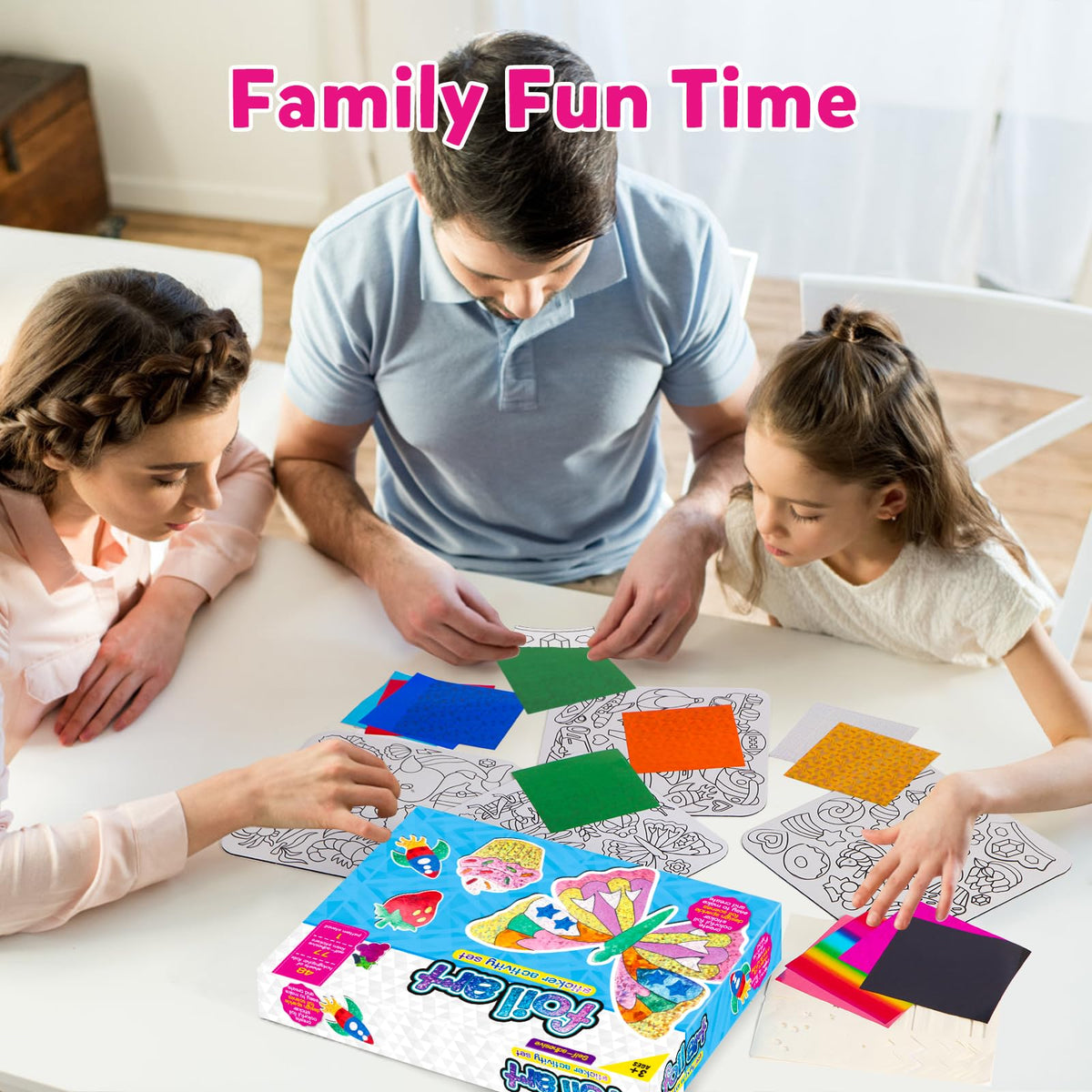 OTAOD Foil Art Kit for Kids | Mess-Free Foil Craft with Foam Stickers & Sheets