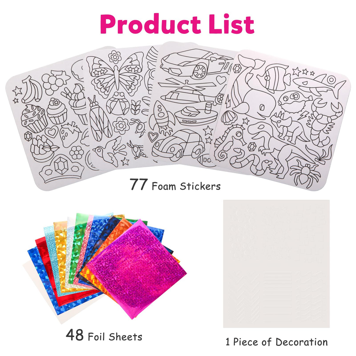 OTAOD Foil Art Kit for Kids | Mess-Free Foil Craft with Foam Stickers & Sheets