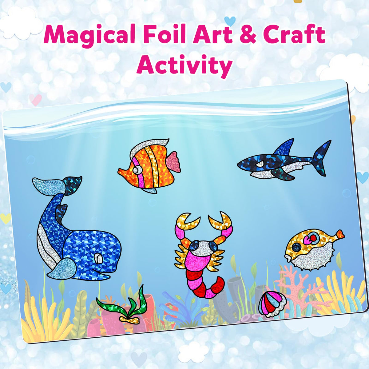 OTAOD Foil Art Kit for Kids | Mess-Free Foil Craft with Foam Stickers & Sheets