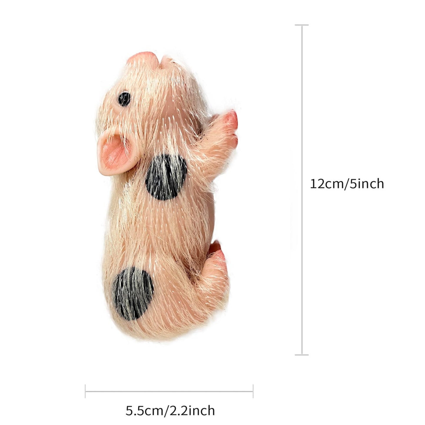 OtardDolls 5-Inch Lifelike Reborn Pig Doll – Full Silicone Mini Realistic Baby Pig Toy & Accessories