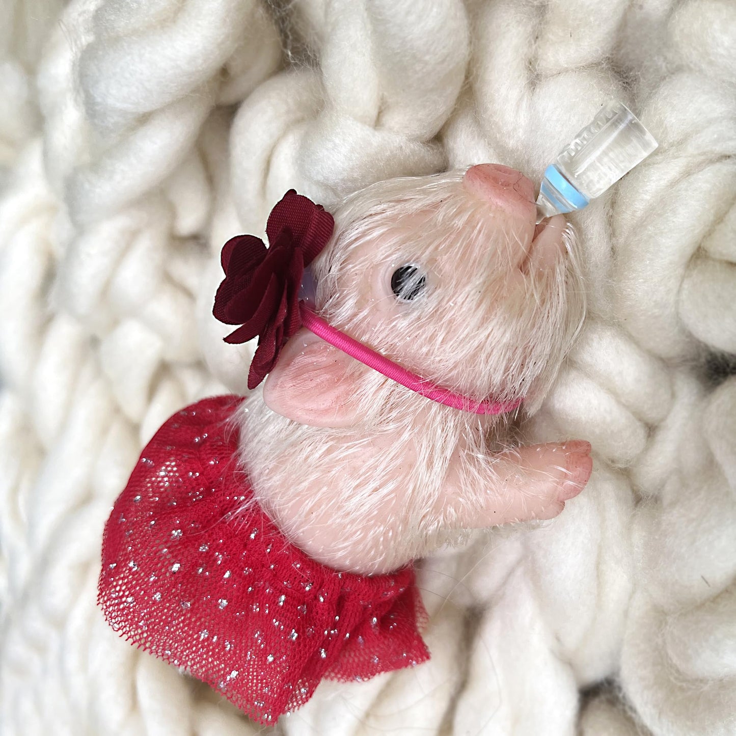 OtardDolls 5-Inch Lifelike Reborn Pig Doll – Full Silicone Mini Realistic Baby Pig Toy & Accessories