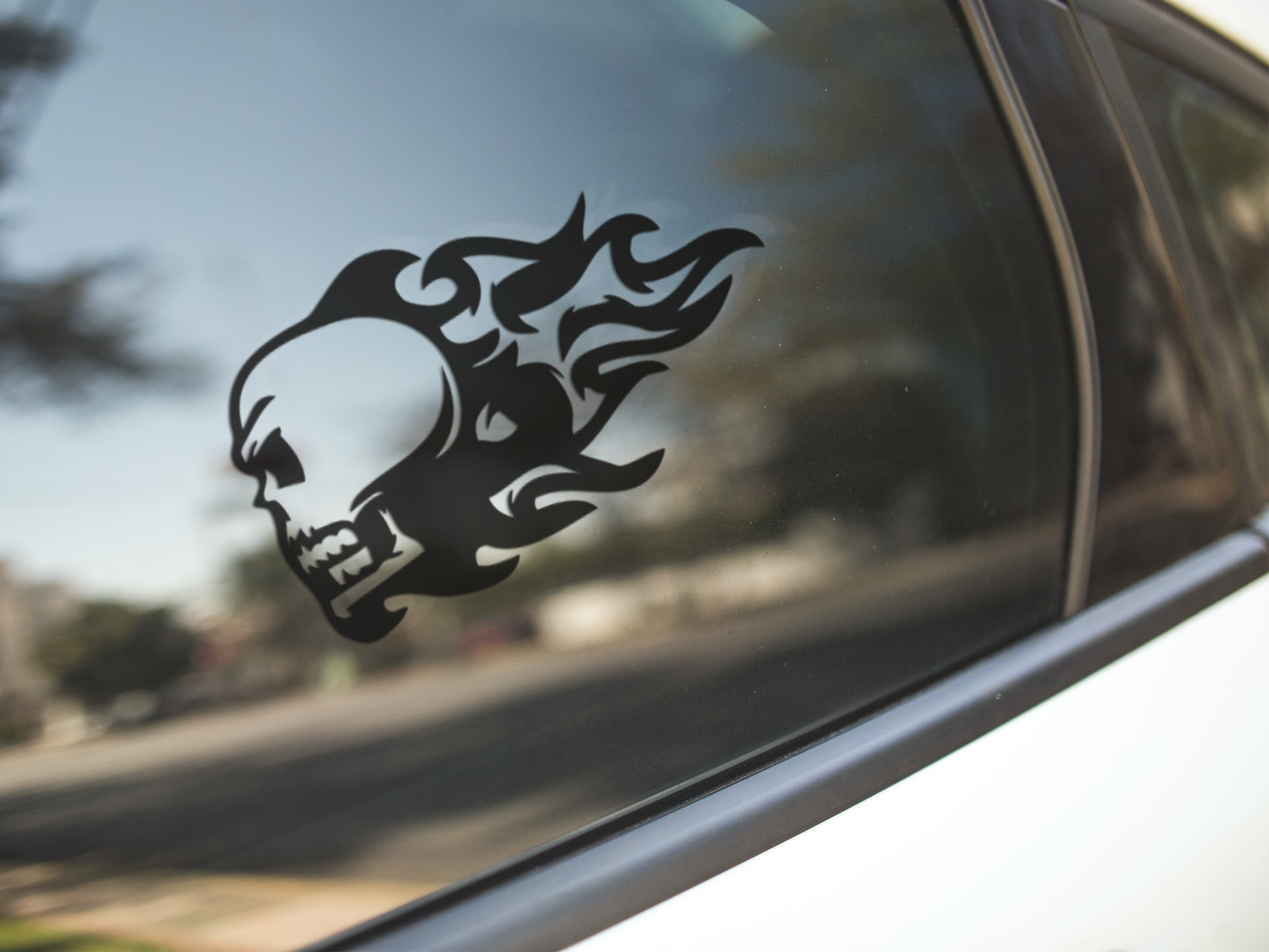 Flaming Skull Sticker