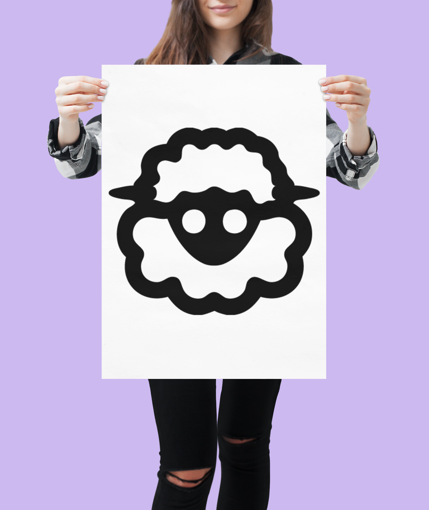 Funny Cartoon Sheep Sticker