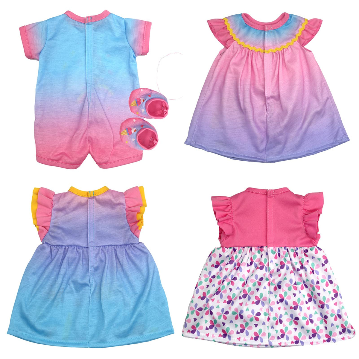 OTMOON 4 Pack Doll Clothes for 13-16 Inch Dolls – Dress Sets