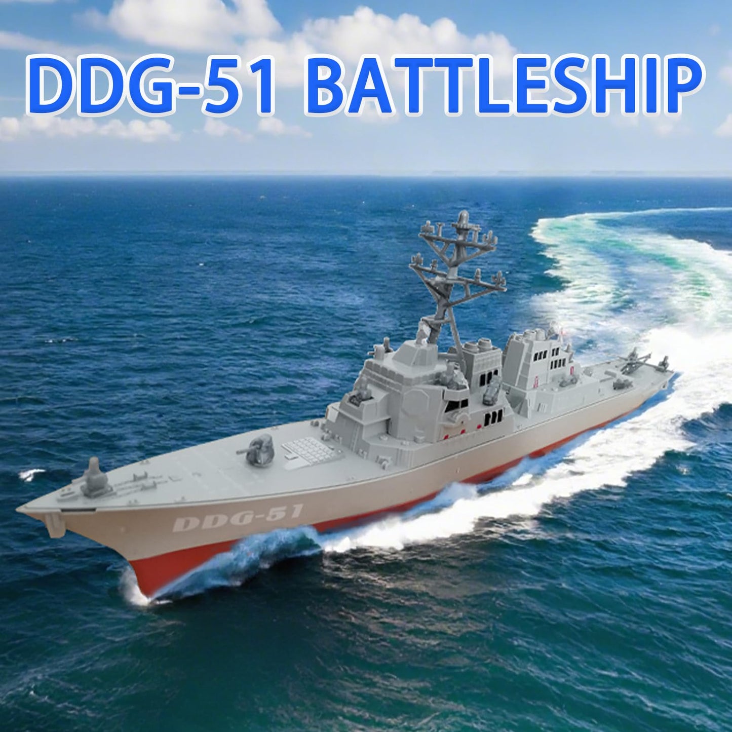 OTONOPI 17 Inch Battleship Toy — 1:350 Scale USS Arleigh Burke DDG 51 Model with Display Stand