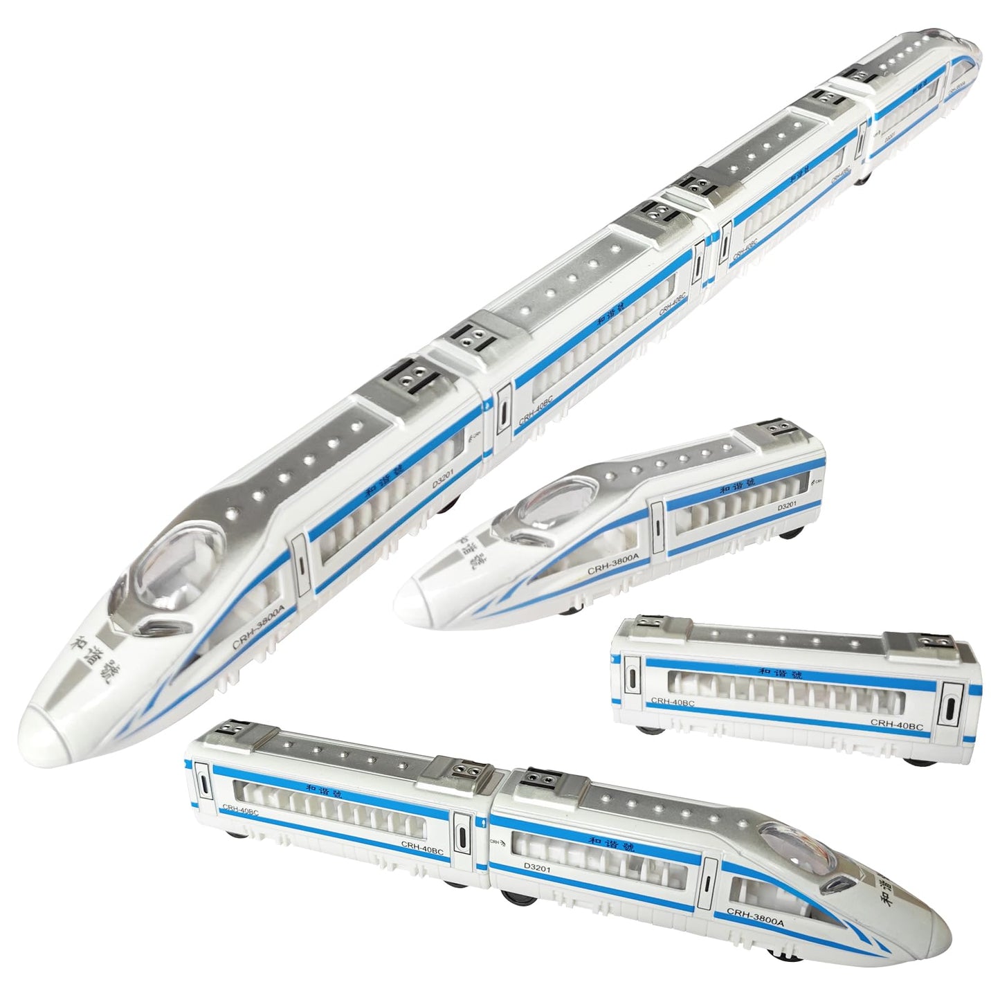 OTONOPI Toy Train Set – Die-Cast Bullet Trains with Magnetic Connectors (4-Pack)