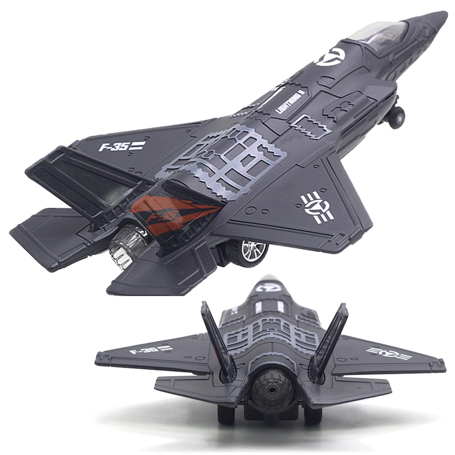 OTONOPI F-35 Fighter Jet Diecast Model – Pull-Back, Lights & Sounds