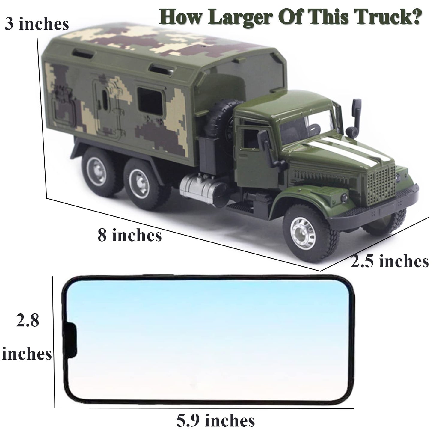 OTONOPI Military Die-Cast Truck — Pull-Back Armored Vehicle with Lights & Sounds for Kids