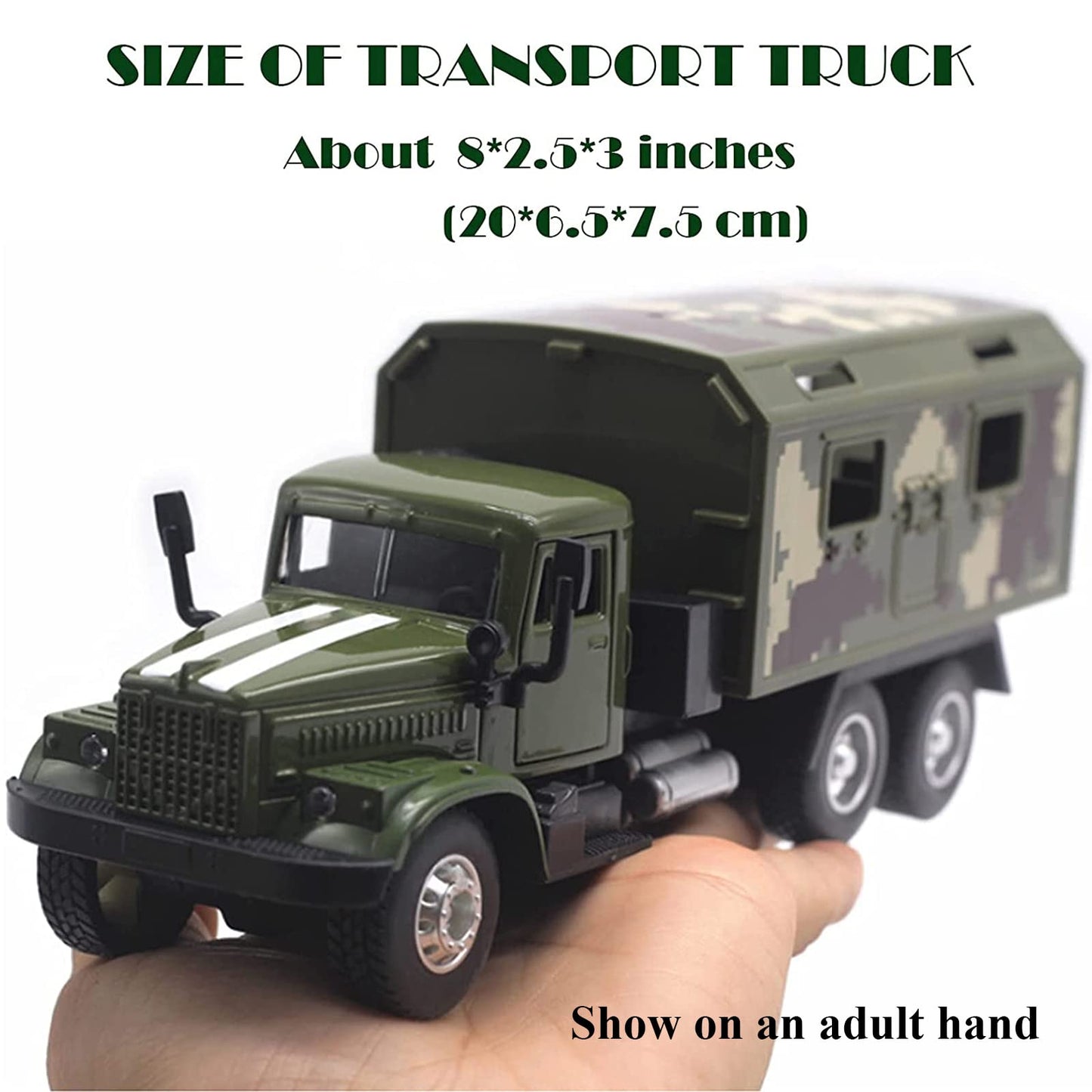 OTONOPI Military Die-Cast Truck — Pull-Back Armored Vehicle with Lights & Sounds for Kids