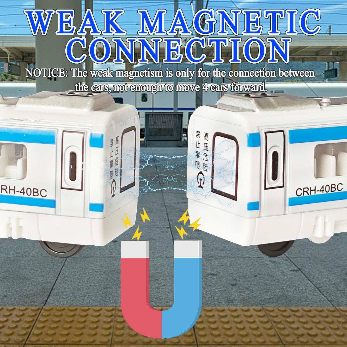 OTONOPI Toy Train Set – Die-Cast Bullet Trains with Magnetic Connectors (4-Pack)
