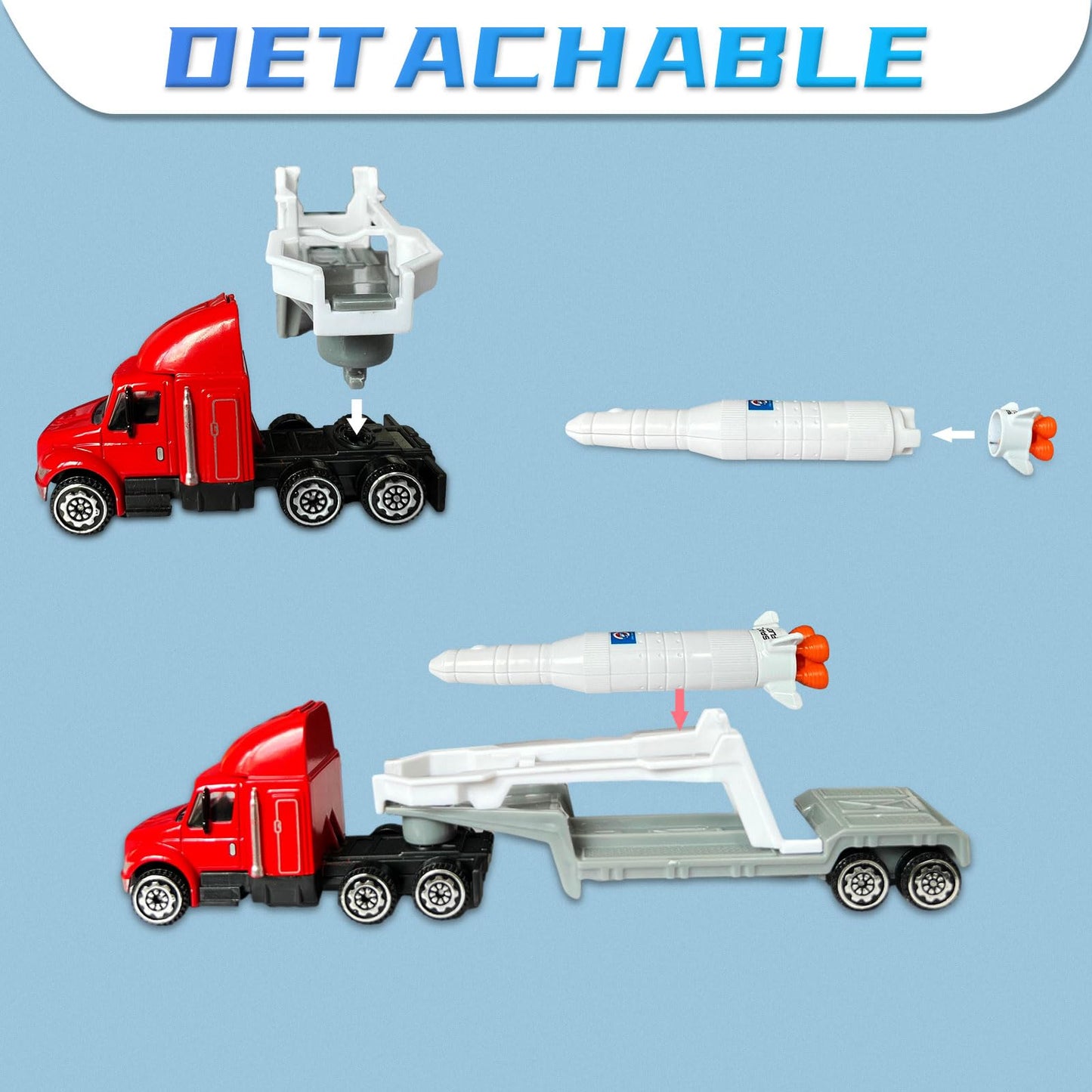 OTONOPI Space Shuttle Rocket Toys – 15-Piece Die-Cast STEM Kit for Kids 3-9