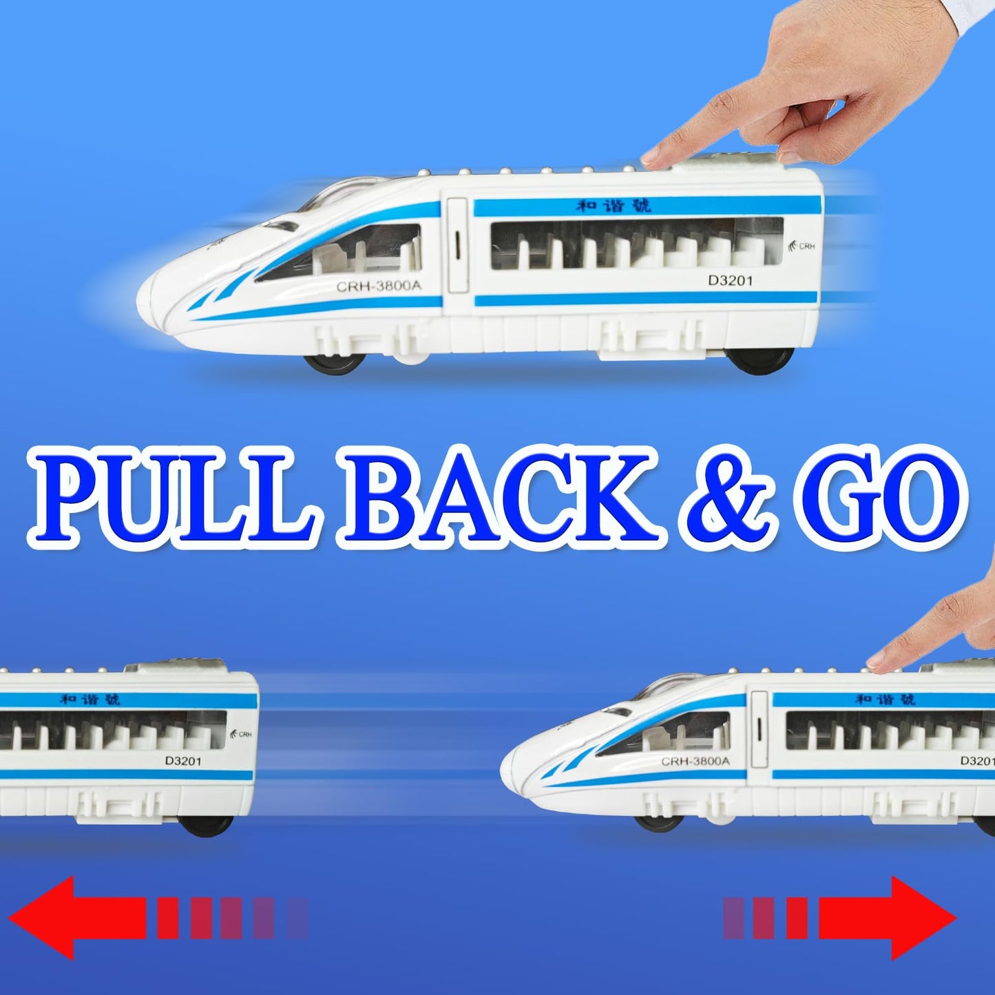 OTONOPI Toy Train Set – Die-Cast Bullet Trains with Magnetic Connectors (4-Pack)