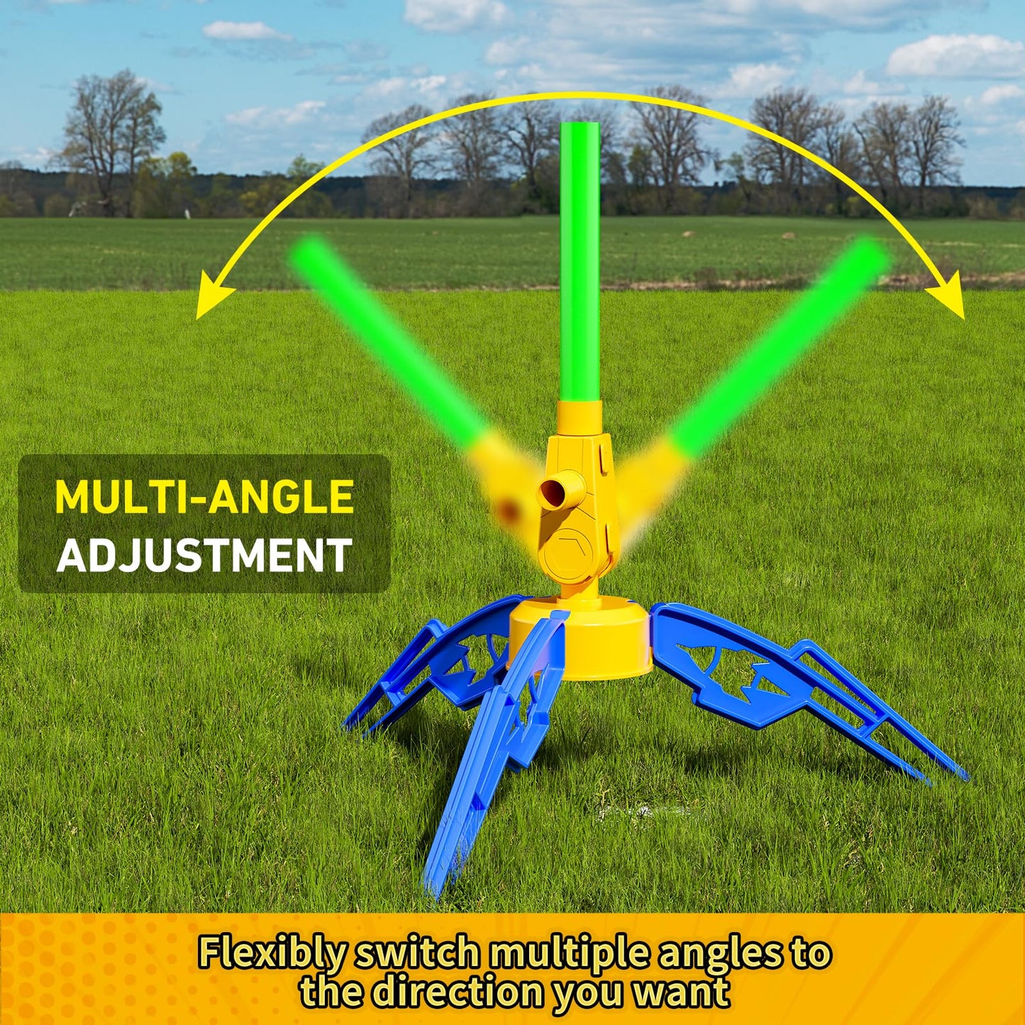 Otoseth Toys Rocket Launcher for Kids – Launch Up to 100 Ft, 8 Foam Rockets & Adjustable Stand