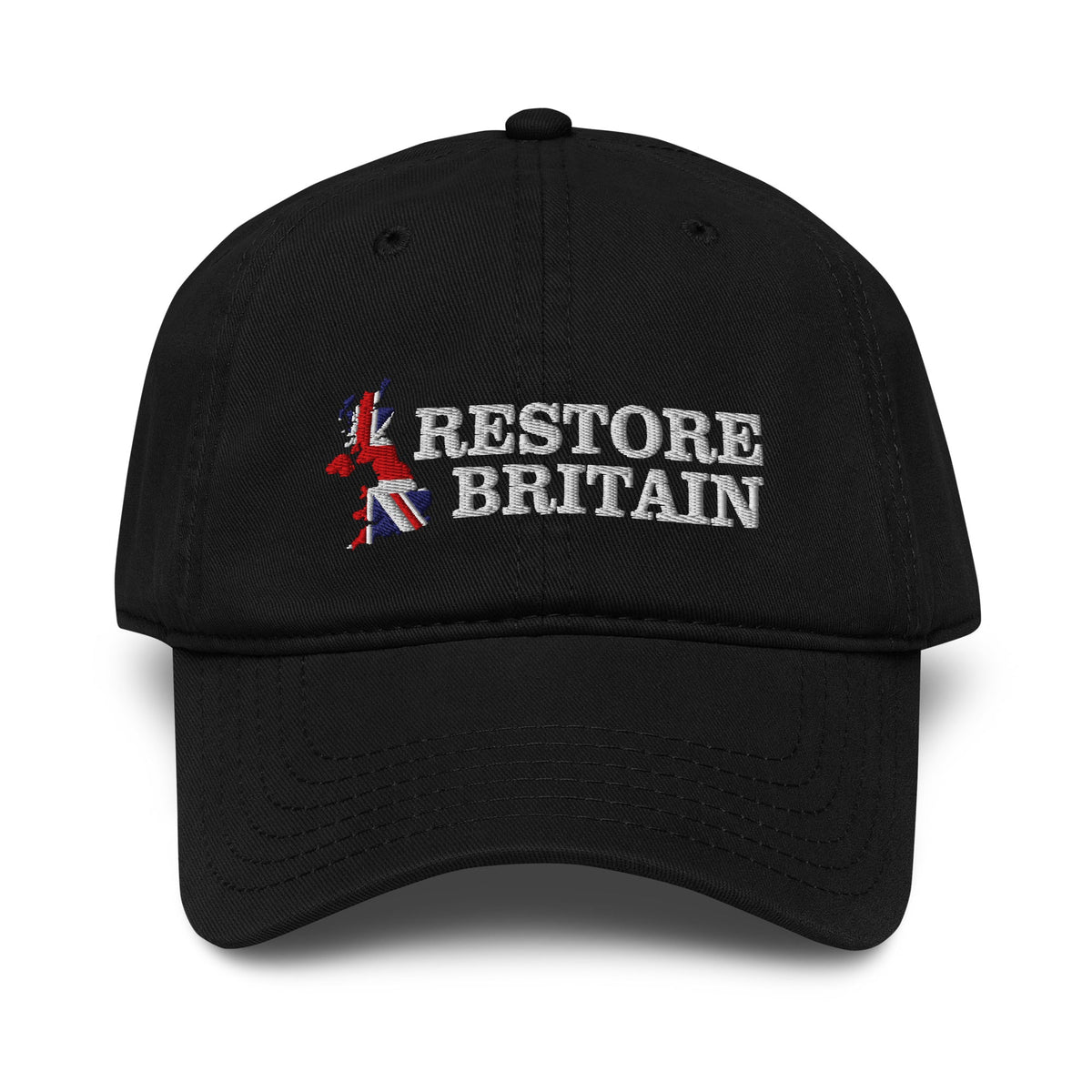 Restore Britain Cap - Navy Embroidered British Flag Politics Party Hat UK