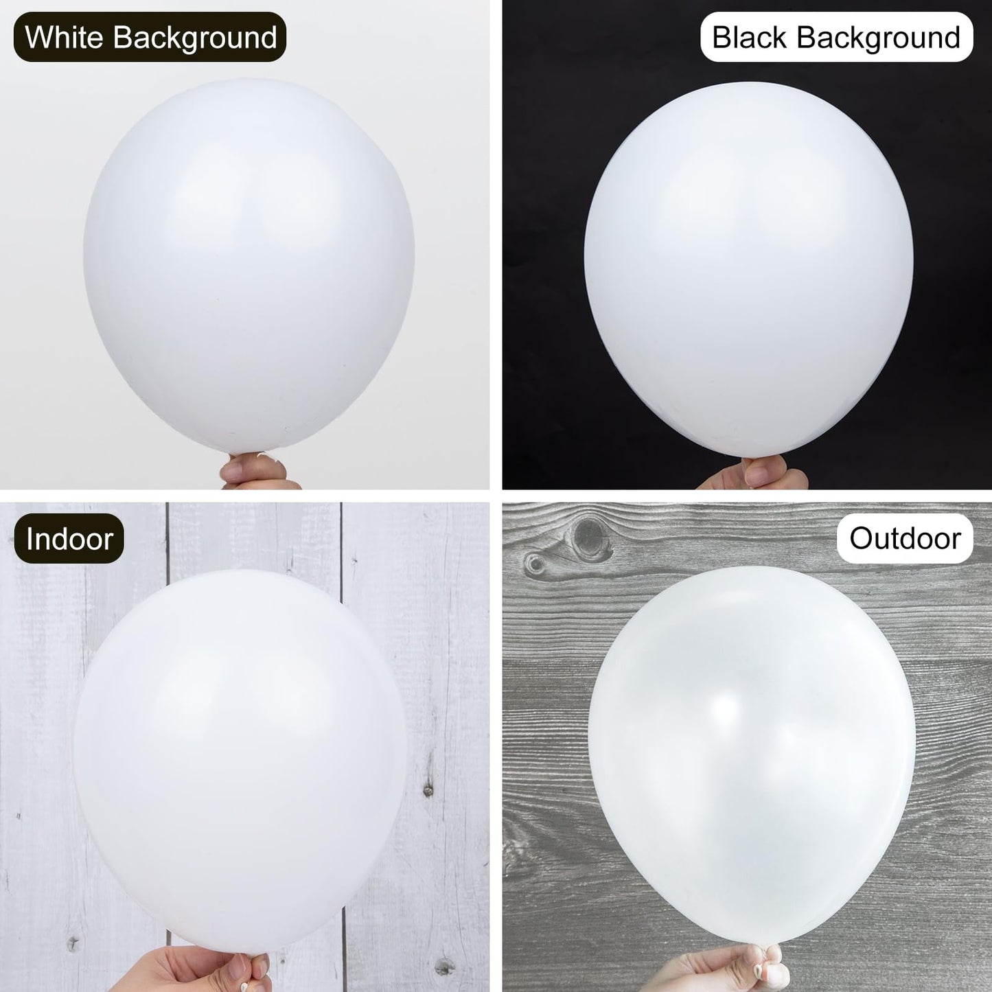 Ouddy Party 129Pcs White Balloons & 18in Matte Balloon Arch Kit