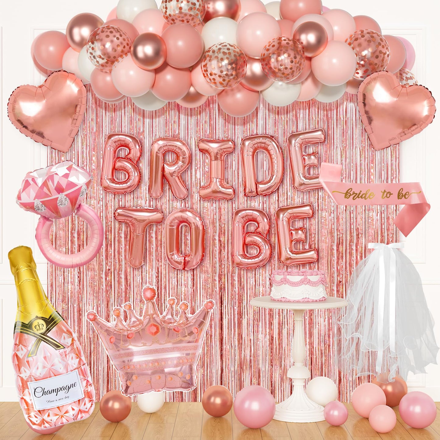 Ouddy Life Rose Gold Bachelorette Party Decorations – Bride to Be Set