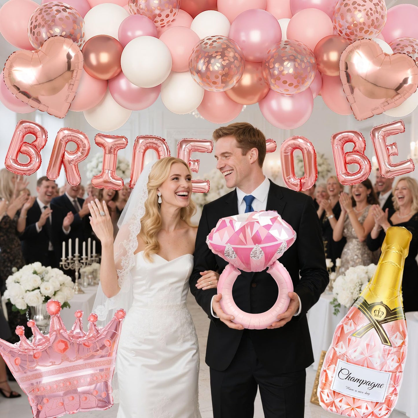 Ouddy Life Rose Gold Bachelorette Party Decorations – Bride to Be Set