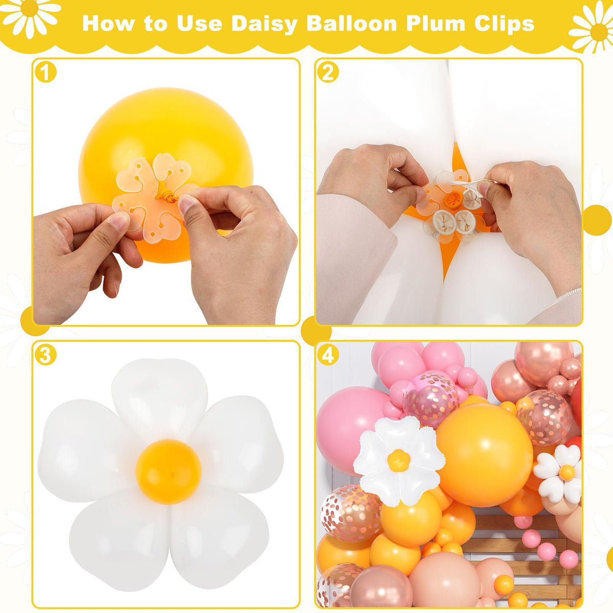 Ouddy Party 168Pcs Daisy Balloon Arch Garland Kit – Pastel Blooms