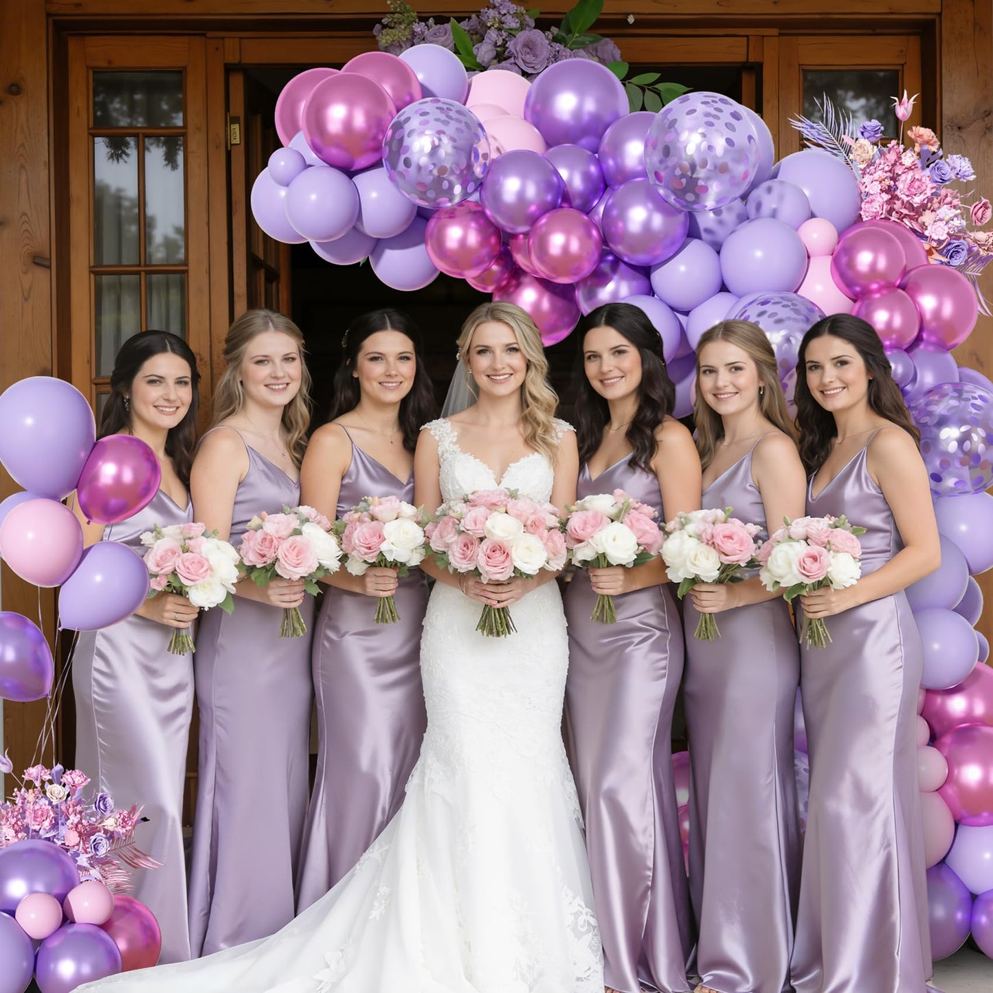 Ouddy Party 72pcs Pink & Purple Balloon Set – Confetti & Metallic Balloons for Party Decor