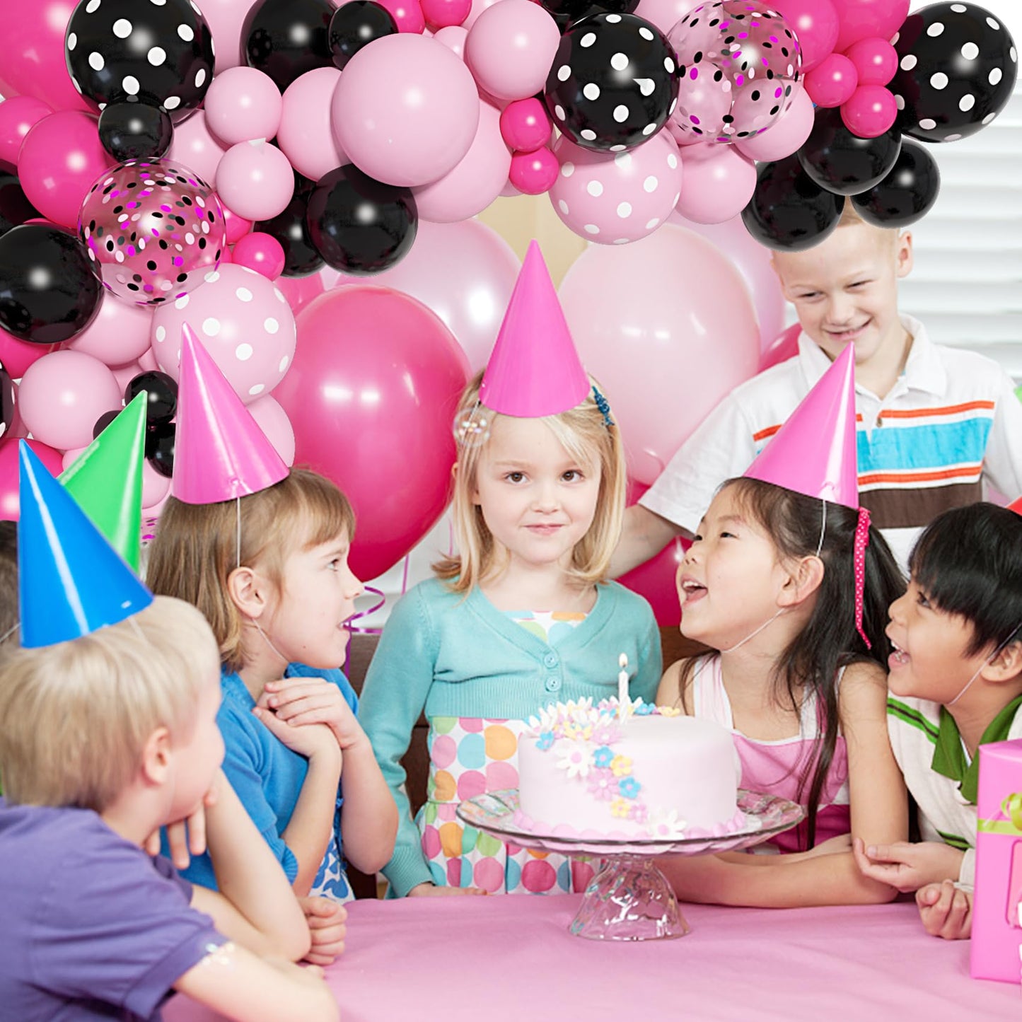 Ouddy Party Pink Mouse Balloon Garland Arch Kit for Cartoon Mouse Theme Parties