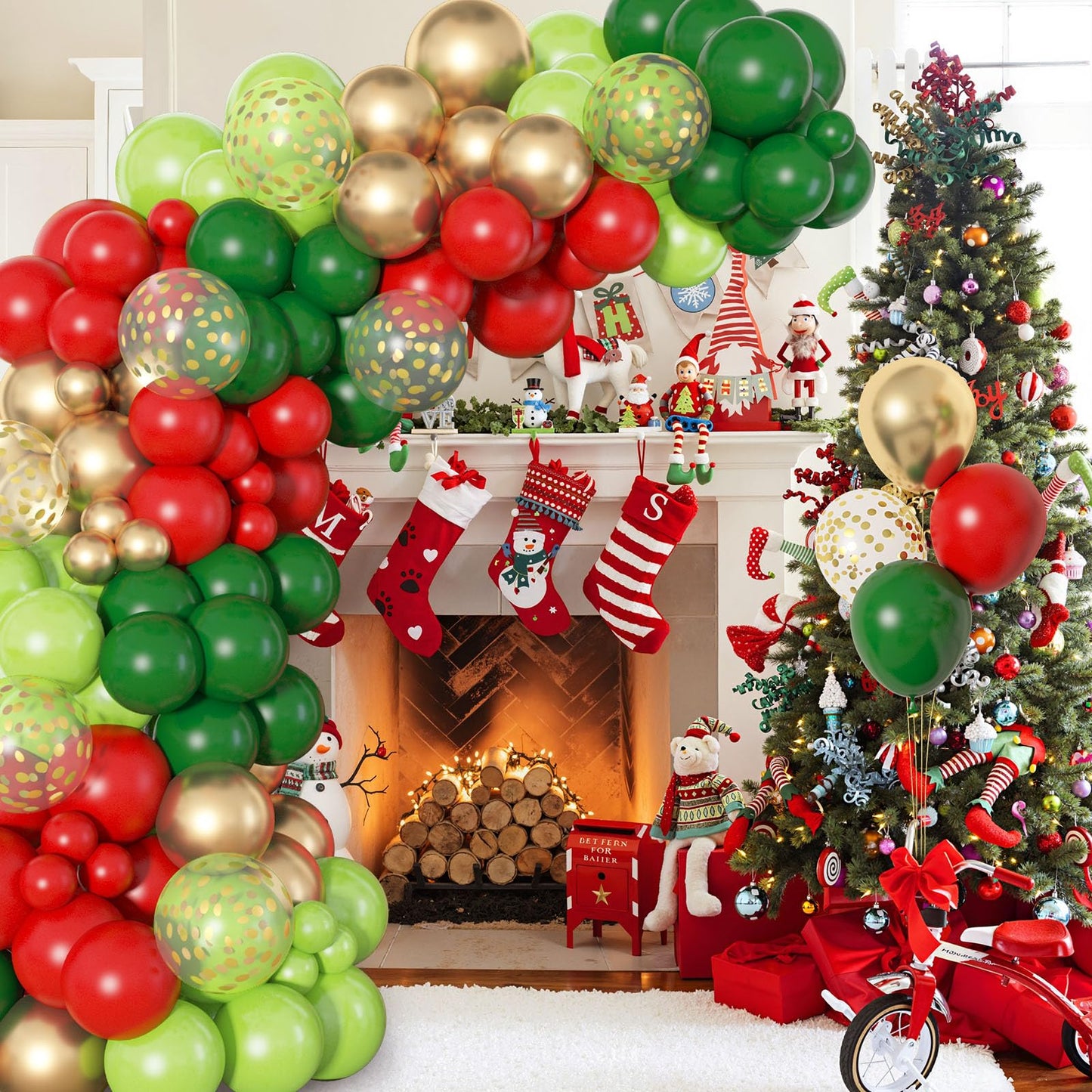 Ouddy Party 129Pcs Dark Green Balloon Arch Kit – Emerald Latex Balloons, Arch Strip & Ribbon